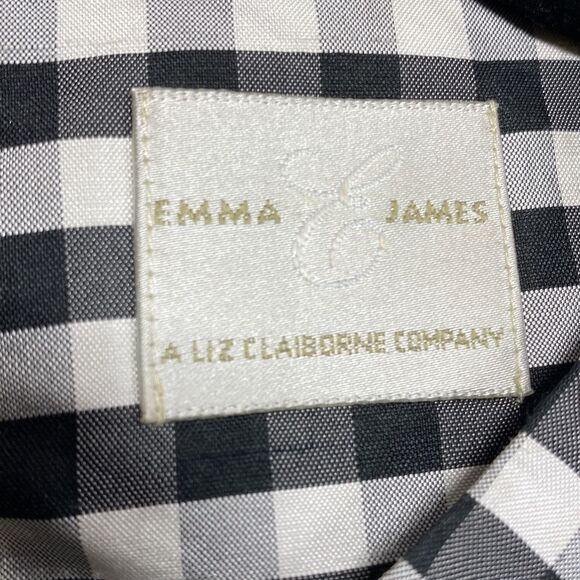 Emma & James Black & White Gingham Silk Sleeveless Top Size 14 - Picture 4 of 7